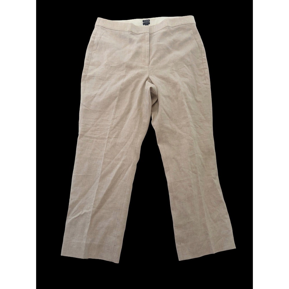 J. Crew Linen Blend Dress Pants Lined Women's 16 Beige